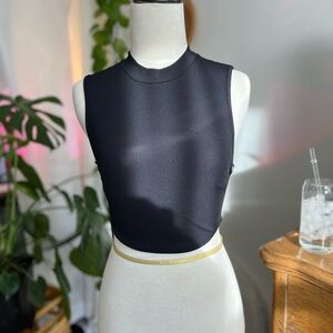 Zara Black Sleeveless Ribbed Top Size Small